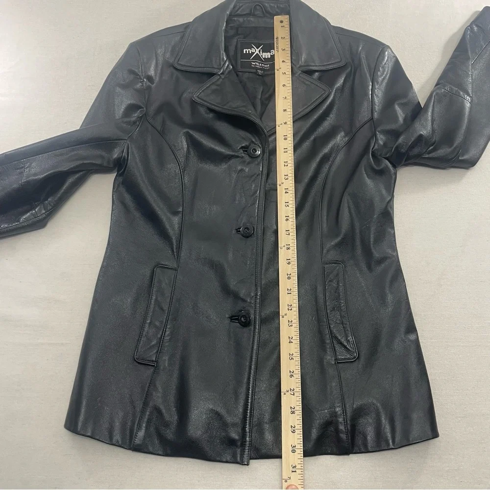 Wilsons Leather Maxima Women’s Black Leather Jacket Blazer Coat Size Large - Picture 10 of 11